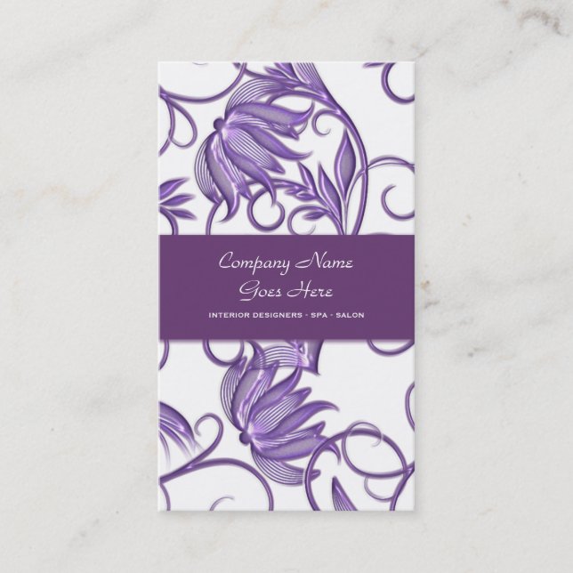 Purple salon spa hair stylist business card (Front)