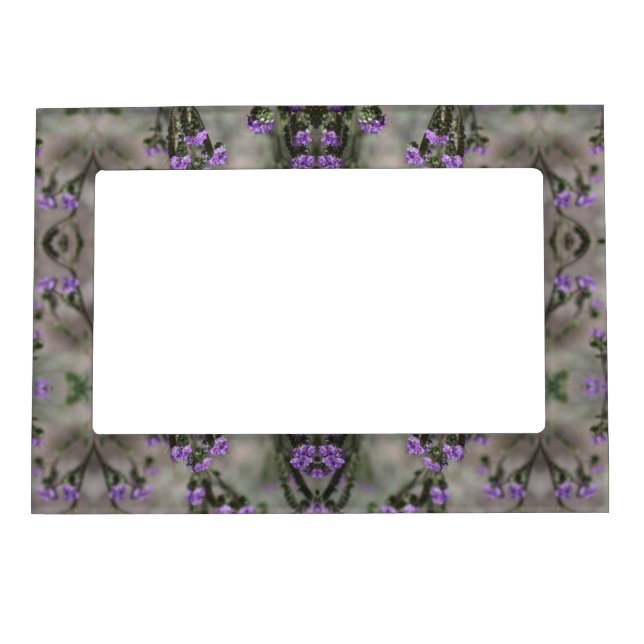 Purple Salt Heliotrope Wildflower Pattern Magnetic Frame (Front)