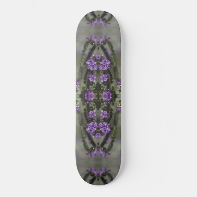 Purple Salt Heliotrope Wildflower Pattern Skateboard (Front)