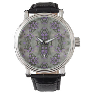 Purple Salt Heliotrope Wildflower Pattern Watch