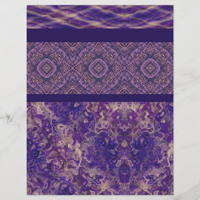 Purple Sampler Bulk Scrapbook Paper Pages (Front)