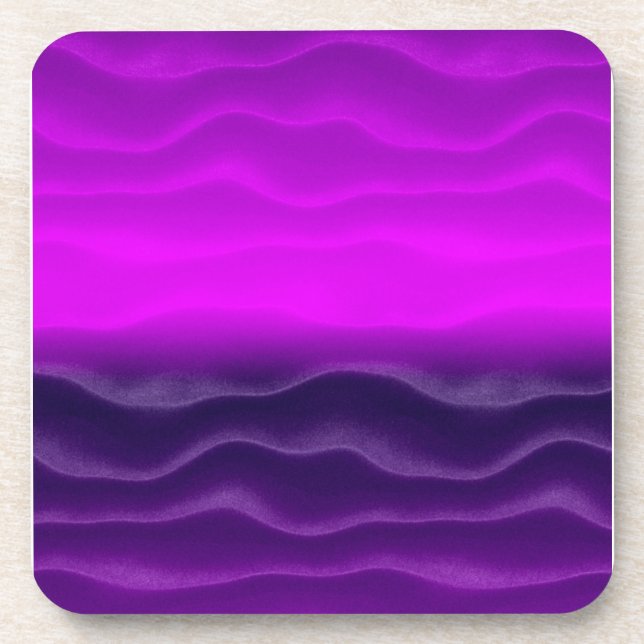 Purple Sand Dunes Abstract Beverage Coaster (Front)