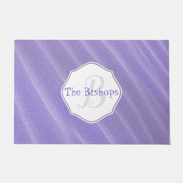 Purple Sand Ripples Personalized Door Mat (Front)