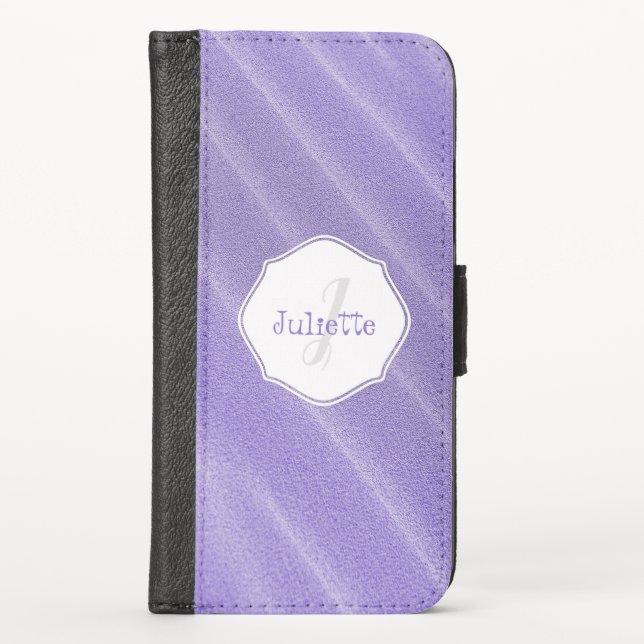Purple Sand Ripples Personalized  iPhone Wallet (Front)