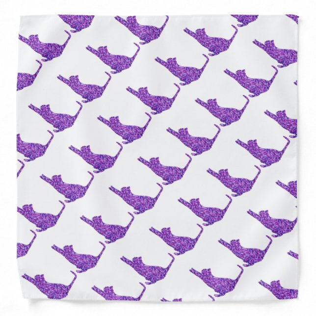 Purple Sandstone Custom Cat Design Bandana (Front)