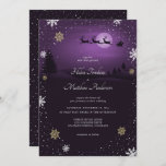 Purple Santa Claus Christmas Wedding Invitations<br><div class="desc">Invite your guests to your winter wedding with these purple-themed wedding invitations featuring Santa Claus.</div>