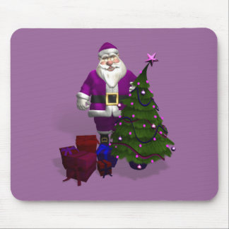 Purple Santa Claus Mouse Pad