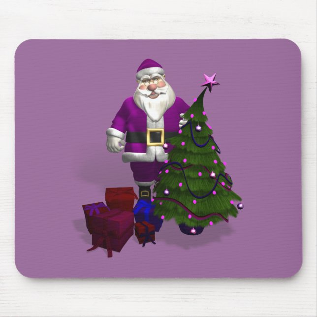 Purple Santa Claus Mouse Pad (Front)