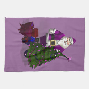 Purple Santa Claus Towel