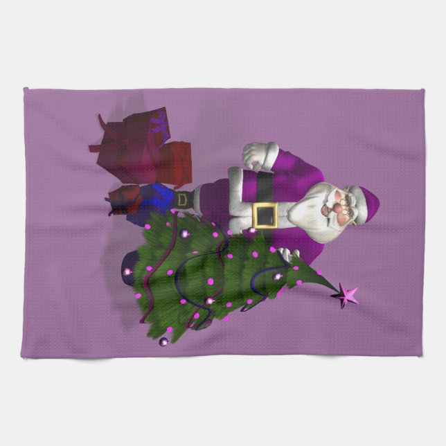 Purple Santa Claus Towel (Horizontal)