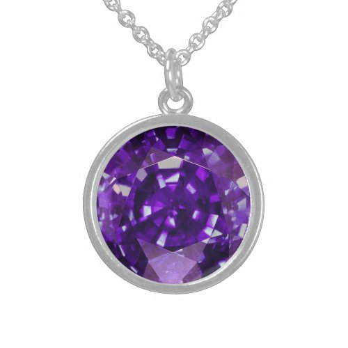 Purple Sapphire 3 Sterling Silver Necklace