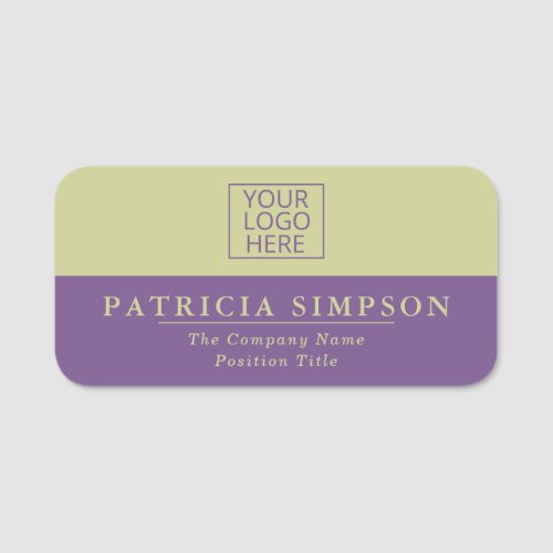 Purple Sapphire  Pale Green Understated Elegance Name Tag