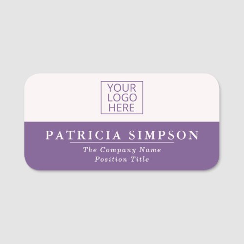 Purple Sapphire  Pearly White Contrasting Charm Name Tag