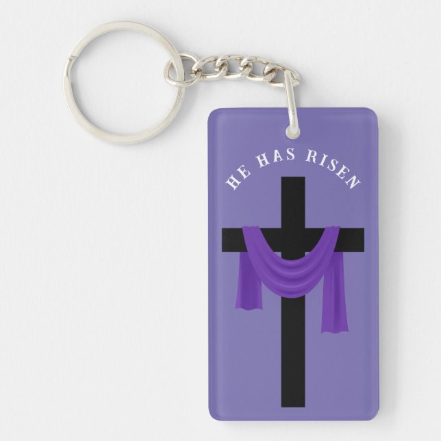 Purple Sash on Cross Keychain (Front)