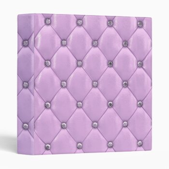 Purple Satin Look Tufted Look Diamond Pattern 3 Ring Binder by JLBIMAGES at Zazzle