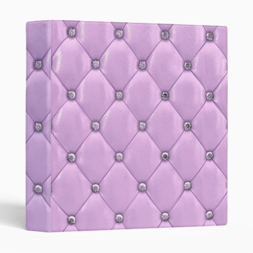 PURPLE SATIN LOOK TUFTED LOOK DIAMOND PATTERN 3 RING BINDER