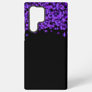 Purple Satin Stars Border Customize Samsung Galaxy S22 Ultra Case