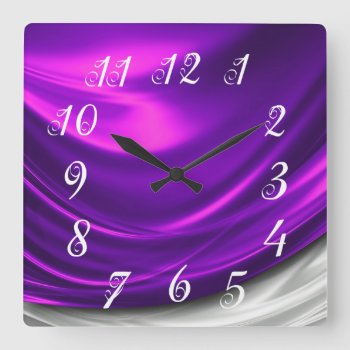 Purple Satin Wall Clock by UTeezSF at Zazzle