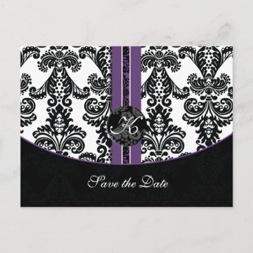 purple Save the Date Announcement Postcard