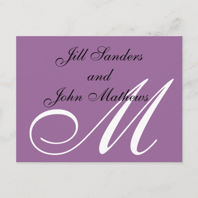 Purple Save the Date Announcements Postcards (Front)