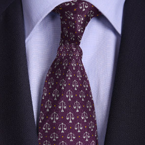 Purple Scales of Justice Lawyer Neck Tie