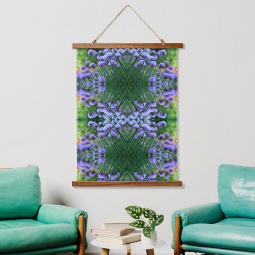 Purple Scallion Abstract Flowers Orton Effect  Hanging Tapestry