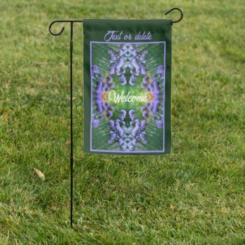 Purple Scallion Abstract Flowers Personalized Garden Flag by SmilinEyesTreasures at Zazzle