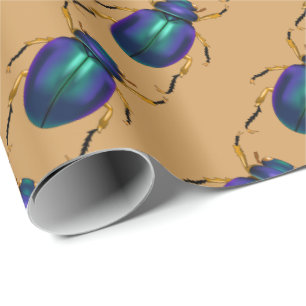 Purple Scarab Beetles Wrapping Paper