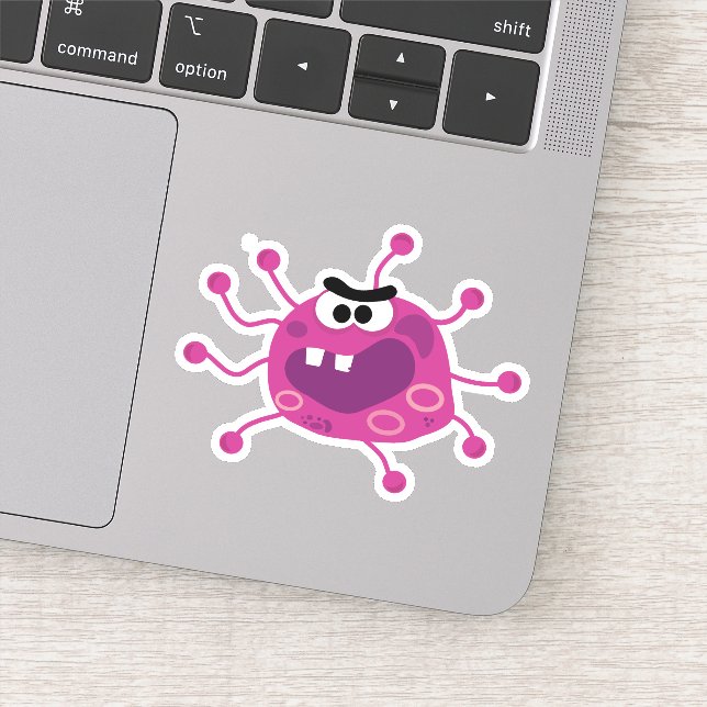 Purple scary virus sticker (Detail)