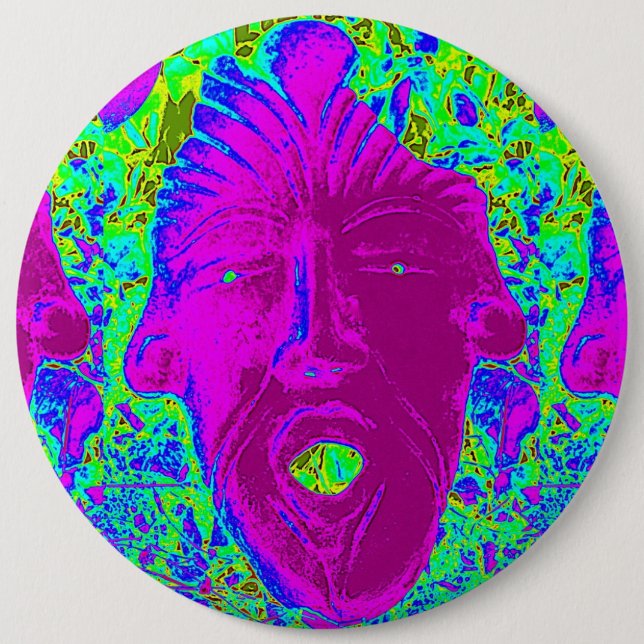 purple scream face button (Front)