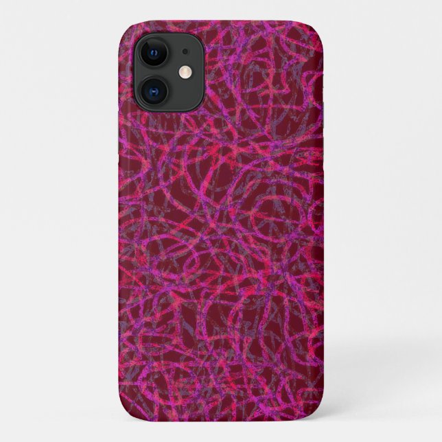 Purple scribbled lines pattern Case-Mate iPhone case (Back)