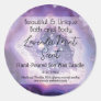 Purple Script Bottle Candle Jar Product Label