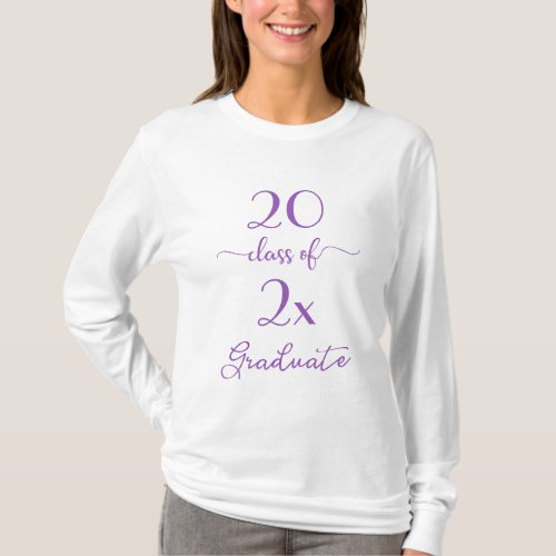 Purple Script Class Of 2024 Graduate T_Shirt