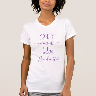 Purple Script Class Of Year Graduate T-Shirt