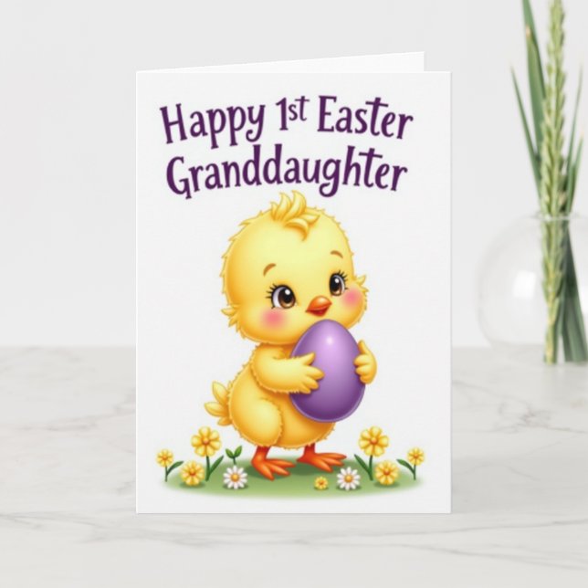 Purple Script Easter Card (Front)