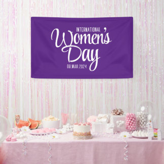 Purple Script International Women's Day March 8 Banner