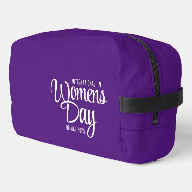 Purple Script International Women's Day March 8 Dopp Kit (Left Corner)
