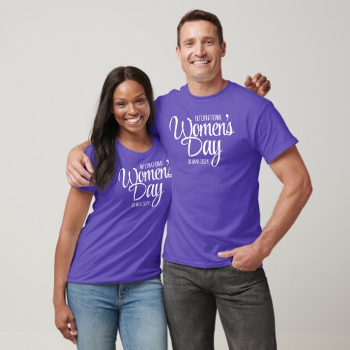 Purple Script International Womens Day March 8 T_Shirt