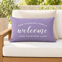 Purple Script Welcome Monogram Porch