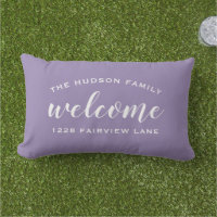 Purple Script Welcome Monogram Porch