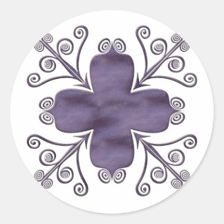 Purple Scrolled Design Stickers