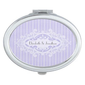 Purple Scrolls And Ribbons Wedding Compact Mirror by grnidlady at Zazzle