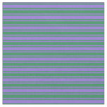 [ Thumbnail: Purple & Sea Green Stripes Pattern Fabric ]