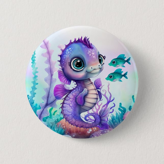 Purple Seahorse Button (Front)