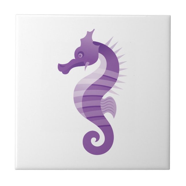 Purple Seahorse Ceramic Tile (Front)