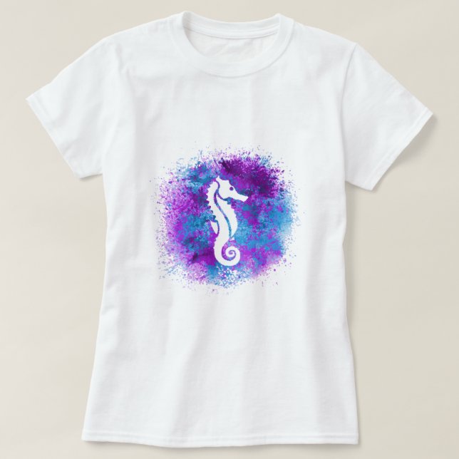 Purple Seahorse T-Shirt (Design Front)