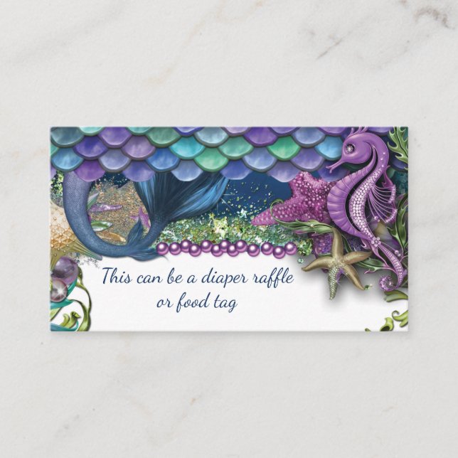 Purple Seahorse Tags Enclosure Card (Front)
