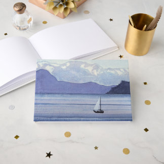Purple Seascape Foil Guest Book