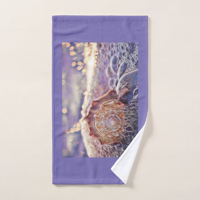 Purple seashell in the sea painting hand towel  (Hand Towel)