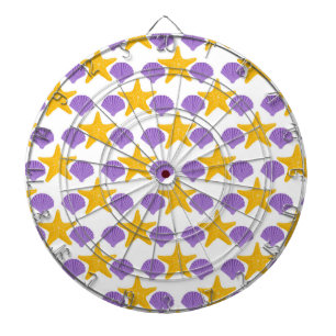 Purple Seashells Yellow Starfish Marine Life Dart Board